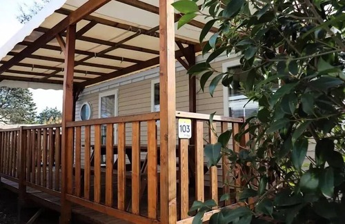 Vic-la-Gardiole House | Flower Camping Altea * - Mobile home Premium 33m2 (2 ch) + Covered terrace + air conditioning + LV + TV + linen 4 people
