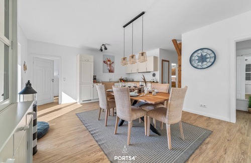 Hedwigenkoog Apartment | Flunder- Moderne Ferienwohnung auf 94 m² mit Balkon und Strandkorb