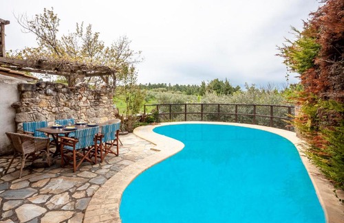 Kriopigi Apartment | Forest stone Villa with pool
