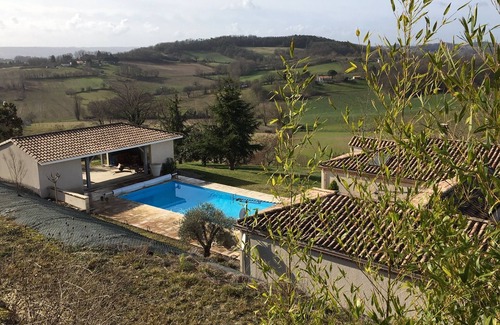 Saint-Sylvestre-sur-Lot House | Fully air-conditioned 4-bedroom house, swimming pool, pool house with panoramic view