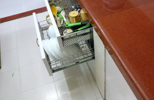 Gomti Nagar House | Fully Furnished 1BHK, Unit SA1 - room, lobby, kitchen, bathroom, Garden