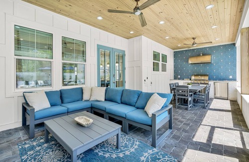 Frangista Beach House | Funky Flamingo: Private beach steps away, Heated pool, Golf cart, Game room