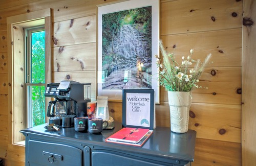 Spruce Pine House | Hemlock Creek Cabin | Spacious Cabin with Game Room, Hot Tub, Fire Pit and Trails