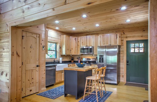 Spruce Pine House | Hemlock Creek Cabin | Spacious Cabin with Game Room, Hot Tub, Fire Pit and Trails