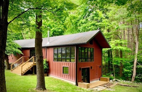 Clinton Corners House | Hudson Valley stunning lake side modern barn in an Enchanted Forest
