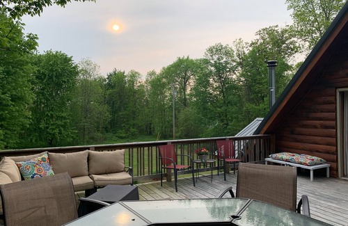 Mexico Cabin | Huge yet cozy log cabin, nestled conveniently off the beaten path. Peaceful!