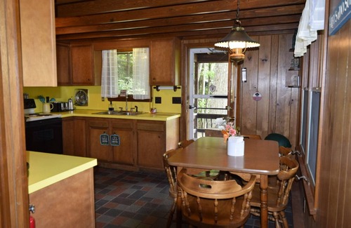 Greentown Cabin | Lake View, Covered Porch, Pet Friendly with Fee & Golf Cart
