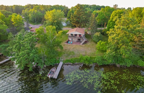 Birchwood House | Lakefront Birchwood House with Deck and Fire Pit!
