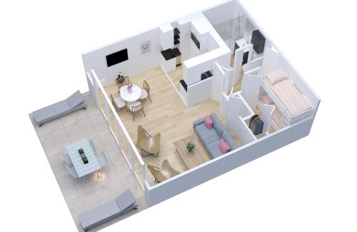 Le Pouldu Apartment | Le Clos des Mouettes - Face à la mer - Wifi Internet Haut Débit - Terrasse - 2 places de stationnement privatives