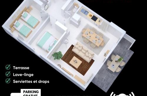 Lespinasse Apartment | Le Cocon de Lespinasse - Parking - Checkin Autonome