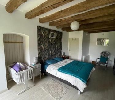 Marigne-Laille House | Le doux refuge bercéen au calme de sa campagne près circuit Mans Sud, grand lit avec berceau et possibilité lit pliant en rajout