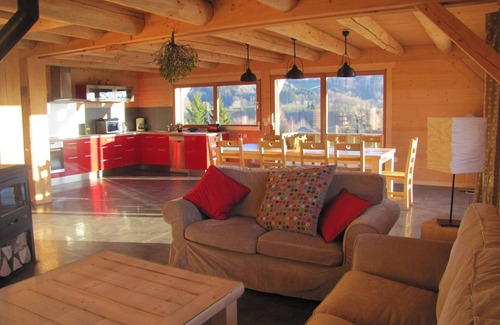 Foncine-le-Haut Ski Chalet | Les Eterlous" character chalet, breathtaking view of the valley.