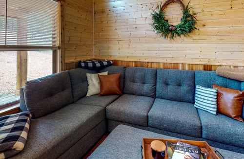 Stringtown House | Log cabin in the woods - channel access, kayaks, canoe, firepit, dog-friendly