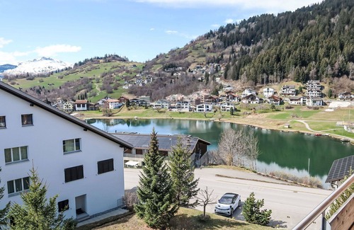 Laax Apartment | Lovely apartment for 3 guests with pool, WIFI, TV, balcony, pets allowed, panoramic view and par.