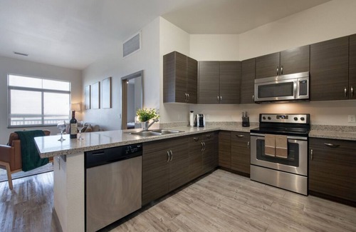 Transit Village Apartment | Lux 2 BR Pool, Gym, Garage, Onsight Staff