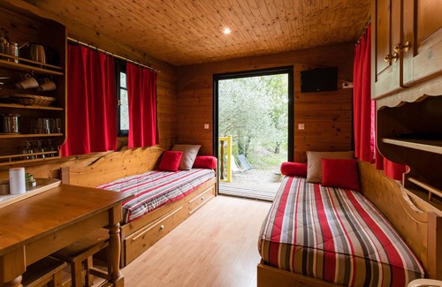 Vogue Cabin | Luxury gypsy caravan with private spa and unlimited access at Domaine Saint Cerice