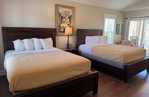 Elizabethtown Resort | Luxury Lodging, Lakefront View, 2 Queen Beds w/Private Bath, Private Patio.