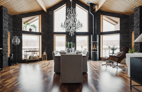 Skelleftea O Villa | Luxury Log Home villa right on the river in Sweden