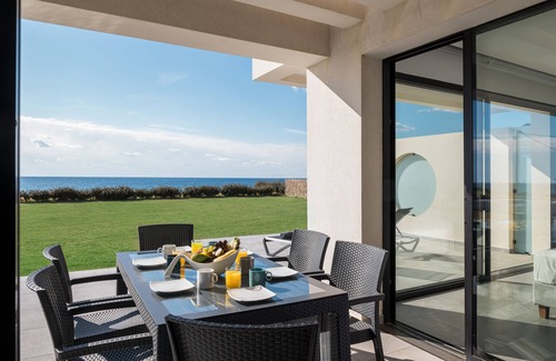 Chalikounas Villa | Luxury Seafront Villa Afroditi w/Private Beach and Direct Access , Heated pool