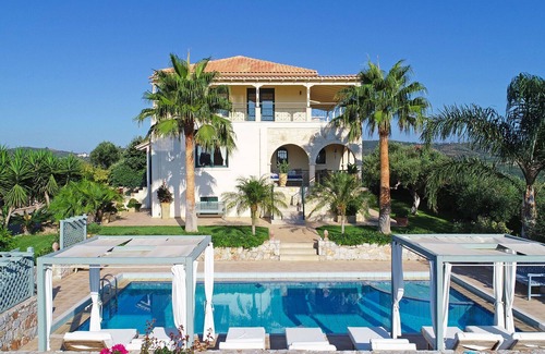 Darmarochori Villa | Luxury Villa with pool, located on a prominent hill, a few minutes to the sea.