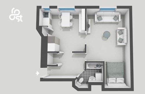 Kruununhaka Apartment | Magnificent sea view! Luminous 1 br for max 4