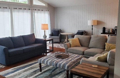 Littleton House | Main lake view, private beach and dock at Lake Gaston. Pet-Friendly!