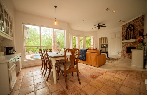 Waxahachie House | Mini Mansion with Pool, Hot Tub, Decking Overlooking Pond & Games