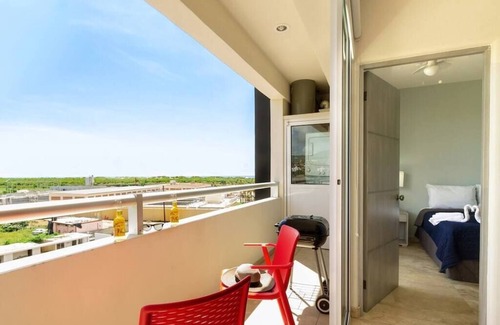 El Tezal Condo | Modern Condo 2BR with Rooftop Pool Ocean Views 10 Min Walk to Medano Beach and