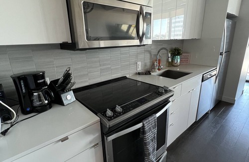 Downtown Winnipeg Apartment | Modern Luxury 2 bed sleeps 5 wifi laundry king bed