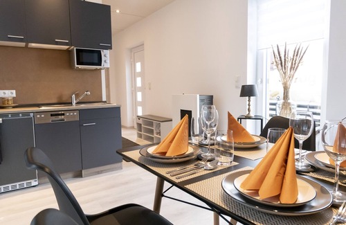 Nagel Apartment | Modulhaus, 45 qm, 1 Schlafzimmer, Badezimmer mit Dusche und WC, Max. 4 Personen