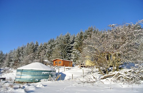 Corwen Cabin | Mongolian Yurt with Log Cabin Kitchen/Bathroom in Berwyn Mountains, North Wales