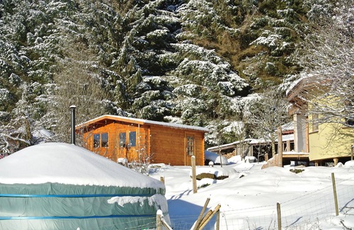Corwen Cabin | Mongolian Yurt with Log Cabin Kitchen/Bathroom in Berwyn Mountains, North Wales