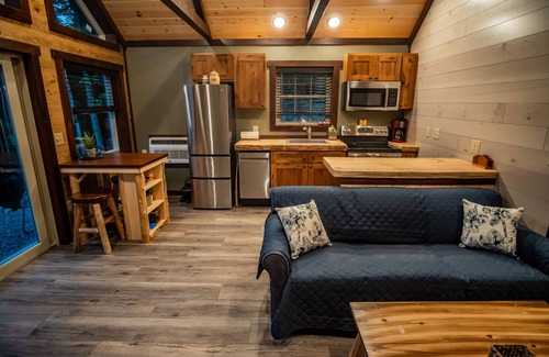 Glenfield Cabin | Mountain River Log Cabin on Otter Creek Scenic Natural Soaking Pool