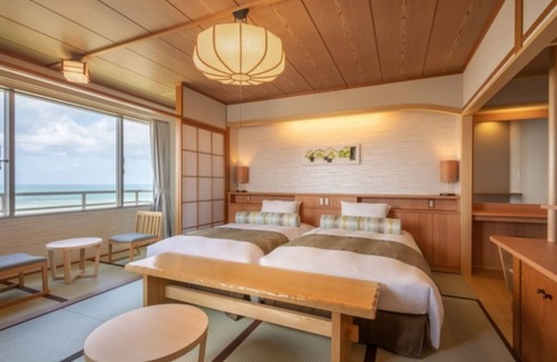 Ajigasawa House | Nonsmoking Oceanfacing Japanesestyle room Premium twin bed | Buffet plan Allinclusive/Nishitsugarugun Aomori