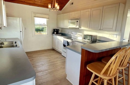 Salvo House | OBX beach steps away, ocean views, prvt pool/hot tub, dog friendly & game room!