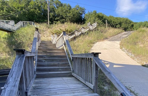 Shelby House | Only a 3 minute walk to a beautiful private Lake Michigan beach