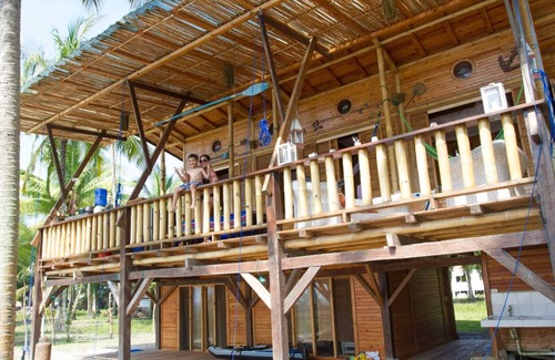 Mompiche House | Paradise Beachfront House, 5-bedroom, hut and beach beds in Isla Portete