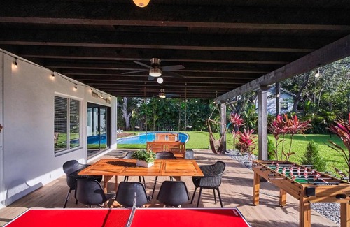 Biscayne Park Villa | Paradise Villa Beach VB Court & Pool & Terrace & Fire Pit