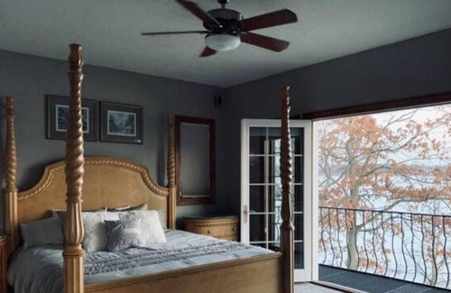 Pewaukee Villa | Pewaukee Lake villa with two outdoor patios and a gourmet kitchen.