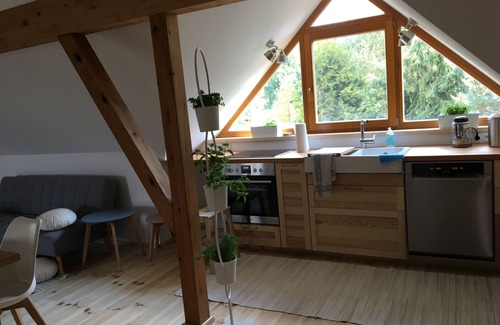 Schnabelwaid Apartment | Play of light in the green - modern tranquillity