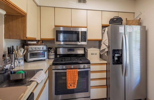 Mount Laurel Condo | Private Bedroom with Bathroom