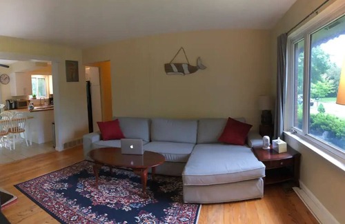 Mitchell House | Private home with fenced yard, confortable with a deck in backyardn