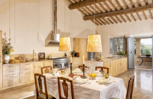San Giovanni d'Asso Villa | Private Villa with WIFI, private pool, A/C, TV, patio, panoramic view, parking, close to Montalcino