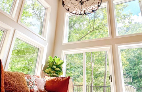 Union Mills Cabin | Riverfront Luxury Retreat in 75-Acre Forest. Hike, Kayak, and Soak