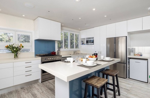 Corlette Apartment | Sandy Point Escape - waterfront apartment, walk into pristine waters, walk to beach