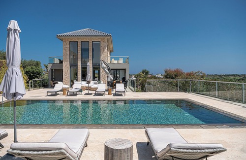 Tersanas Villa | SeaCrete Seaview Mediterranean luxury Villa privet swimming pool, tennis