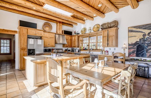 Valdez House | Secluded, dog-friendly adobe home with patio, kivas, & washer/dryer