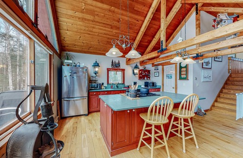 Winhall House | Secluded home with deck, hot tub, wood-burning fireplace, fast WiFi - great view
