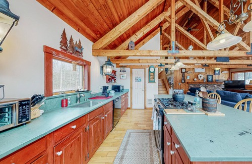 Winhall House | Secluded home with deck, hot tub, wood-burning fireplace, fast WiFi - great view