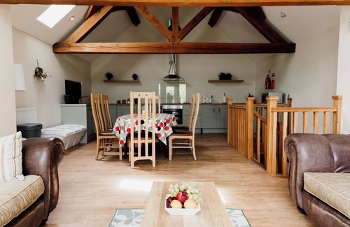 Devils Bridge House | Section of luxury renovated barn with a large hot tub. Sleeping 5